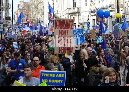 Anti-brexit Campaigners As They Take Part In The People's Vote March In 