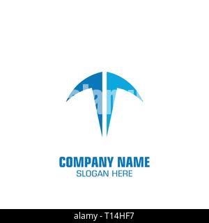 Creative letter T graphic logo template, logo for company. Stock Vector