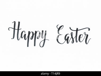 Happy Easter - black hand lettering inscription Stock Photo