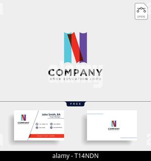 book initial N simple gradient education logo template vector illustration icon element isolated - vector file Stock Vector