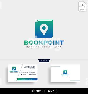 book pin marker or navigation map simple line logo template vector illustration icon element - vector file Stock Vector