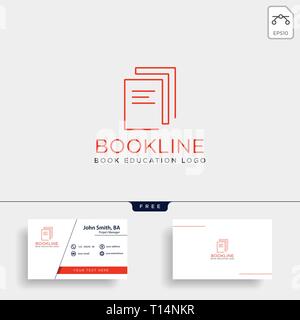 education book library line logo template vector illustration icon element isolated - vector Stock Vector