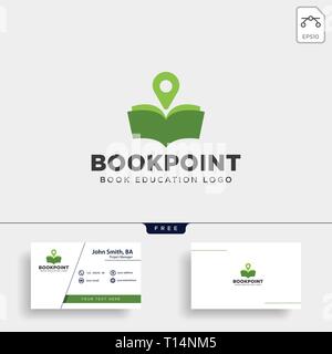 book pin marker or navigation map simple line logo template vector illustration icon element - vector file Stock Vector
