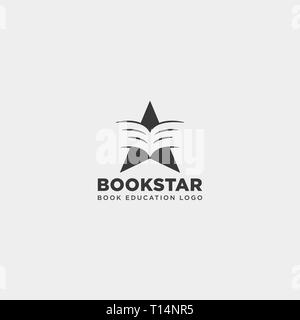 star book education gradient negative simple logo template vector illustration icon element isolated - vector file Stock Vector