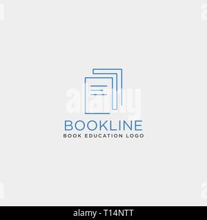 education book library line logo template vector illustration icon element isolated - vector Stock Vector