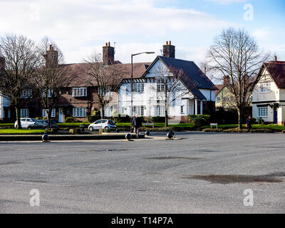 The model  village of Port Sunlight near Liverpool, created by William Hesketh Lever for his Sunlight soap factory workers in 1888. Stock Photo