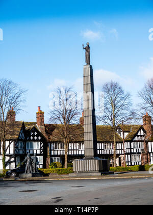 The model  village of Port Sunlight near Liverpool, created by William Hesketh Lever for his Sunlight soap factory workers in 1888. Stock Photo