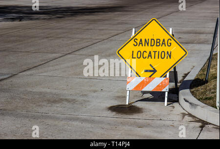 Sandbag A Frame Sign Stock Photo