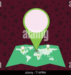 Colorful Huge Location Marker Pin Pointing to an Area or GPS Address on Map Design business concept Empty copy text for Web banners promotional materi Stock Vector
