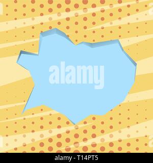 Blank Pale Blue Speech Bubble in Irregular Cut Edge Shape 3D Style Backdrop Design business Empty template isolated Minimalist graphic layout template Stock Vector