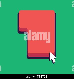Direction to Press or Click the Red Keyboard Command Key with Arrow Cursor Copy Space design Empty template text for Ad, promotion, poster, flyer, web Stock Vector