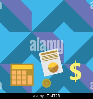 Computing Dollar Investment in Gold and Presenting Data thru Pie Chart Graph Business concept Empty template copy space isolated Posters coupons promo Stock Vector