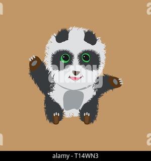 Vector illustration of Cute baby panda. Stock Vector