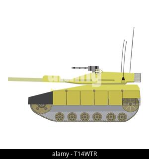 Military Tank Isolated vector illustration. Stock Vector