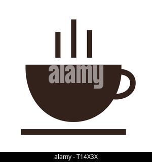 Coffee and tea cup logotype. Icon vector logo template. Isolated illustration on white background. Stock Vector