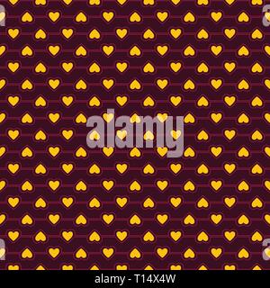 Seamless Pattern of Hearts, Vector Seamless Geometry Pattern for Postcards, wallpaper, web background, Print and fabric Stock Vector