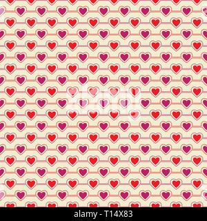 Seamless Pattern of Hearts, Vector Seamless Geometry Pattern for Postcards, wallpaper, web background, Print and fabric Stock Vector