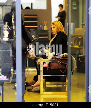 Actress Paola Caruso shopping in the centre of Milan Featuring