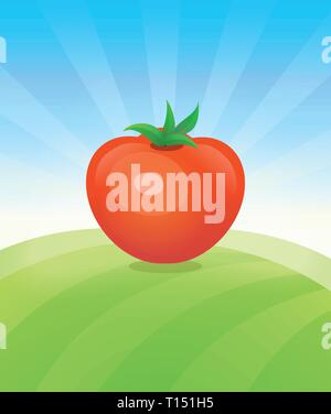 Banner template with Tomato - Vegetables trade poster. Stock Vector