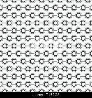 Vector seamless pattern of alphabet letter C Stock Vector