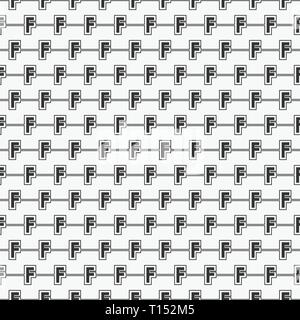 Vector seamless pattern of alphabet letter F Stock Vector