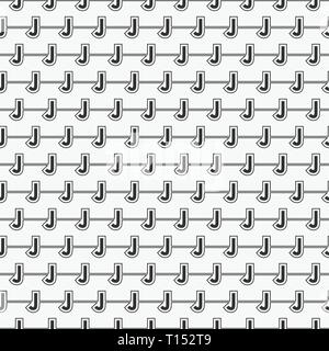 Vector seamless pattern of alphabet letter J Stock Vector