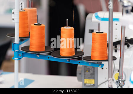 Colorful reels of threads. Background Stock Photo