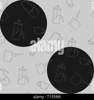 Coffee time seamless pattern dot, great design for any purposes. Seamless vector background Stock Vector
