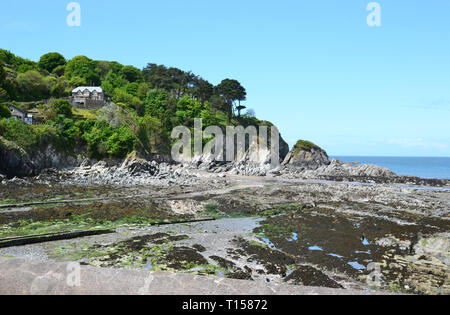 Lee Bay or just Lee is a small village on the North Devon coast near Woolacombe, Devon, UK Stock Photo