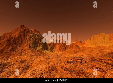 3D rendered Illustration of the surface of Planet Mars Stock Photo