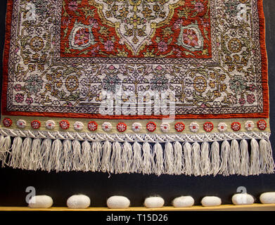 Traditional Turkish and Ottoman Handmade Silk Carpets. Carpet patterns Stock Photo