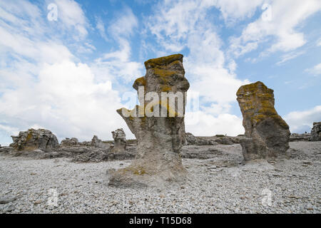 Sweden, Gotland County, Faroe, Langhammars sea stacks Stock Photo
