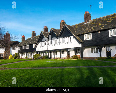 The model  village of Port Sunlight near Liverpool, created by William Hesketh Lever for his Sunlight soap factory workers in 1888. Stock Photo