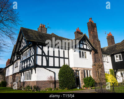 The model  village of Port Sunlight near Liverpool, created by William Hesketh Lever for his Sunlight soap factory workers in 1888. Stock Photo