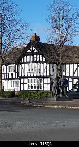 The model  village of Port Sunlight near Liverpool, created by William Hesketh Lever for his Sunlight soap factory workers in 1888. Stock Photo