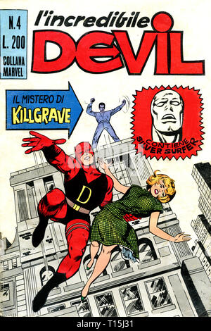 Italy - 1970: first edition of Marvel comic books, cover of Daredevil, l'incredibile Devil Stock Photo