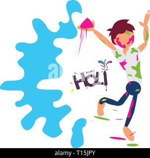 Indian Festival of Colors, Happy Holi celebration design Stock Vector