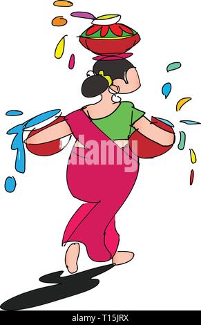 Abstract design of Indian hindu festival Holi , festival of colors , editable vectors composed Stock Vector