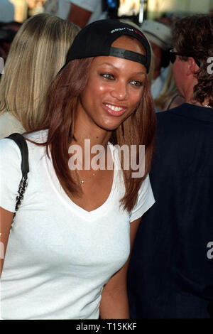LOS ANGELES, CA. July 01, 1997: Supermodel Tyra Banks at the premiere of 'Contact' Stock Photo