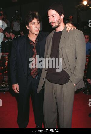 Actors Al Pacino and Keanu Reeves in the movie The Devil's Advocate