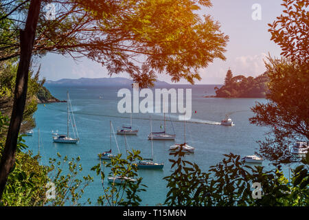 A beautiful view of the historic Mangonui harbour in the far north of New Zealand Stock Photo