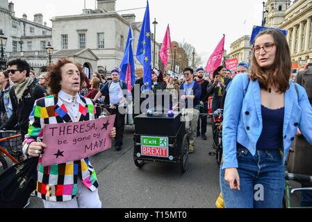 London 23rd March 2019: Demonstrators on Whitehall. One million people are estimated to have marched through London calling for the public to be given a final say on Brexit. Credit: Claire Doherty/Alamy Live News Stock Photo