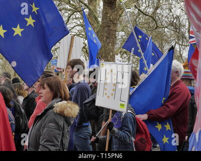 London, England. 23rd March, 2019.  Thousands of people march to Westminster to demand a second referendum on whether or not Britain should leave the EU.  Credit: Anna Stowe/Alamy Live News Stock Photo