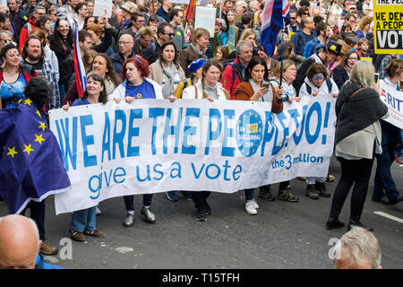 London, UK. 23rd March 2019. Hundreds of thousands of people march through central London demanding a second vote on the UK's membership of the European Union. Credit: mark phillips/Alamy Live News Stock Photo