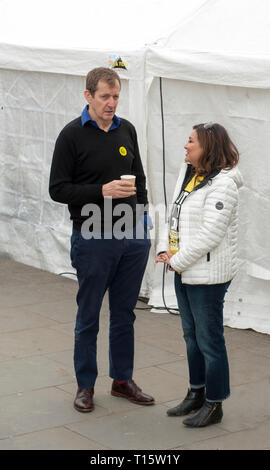 London, UK. 23rd Mar, 2019. Alastair Campbell Tony Blair's former director of Communications with Ayesha Hazareka Ed Millibands former poliical adviser attending People's Vote March and ally, 'Put it to the People.' Credit: Prixpics/Alamy Live News Stock Photo