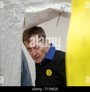 London, UK. 23rd Mar, 2019. Alastair Campbell Tony Blair's former director of Communications in tent before People's Vote March and ally, 'Put it to the People.' Credit: Prixpics/Alamy Live News Stock Photo