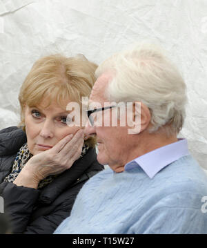 London, UK. 23rd Mar, 2019. Anna Soubry MP for The Independdent Group with Michael Heseltine Conservative former deputy leader getting ready to speak at the People's Vote March and rally, 'Put it to the People.' Credit: Prixpics/Alamy Live News Stock Photo