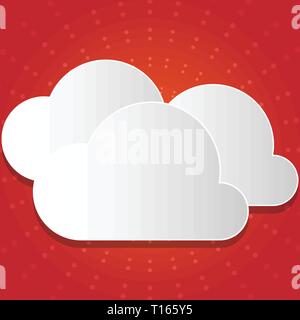 Blank White Fluffy Clouds Cut Out of Board Floating on Top of Each Other Business Empty template for Layout for invitation greeting card promotion pos Stock Vector