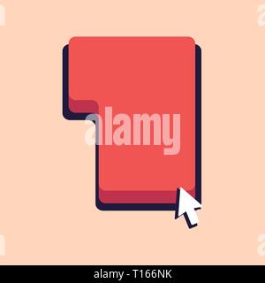 Direction to Press or Click the Red Keyboard Command Key with Arrow Cursor Design business concept Empty copy text for Web banners promotional materia Stock Vector