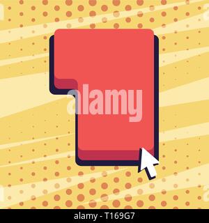 Direction to Press or Click the Red Keyboard Command Key with Arrow Cursor Design business Empty copy space text for Ad website promotion isolated Ban Stock Vector